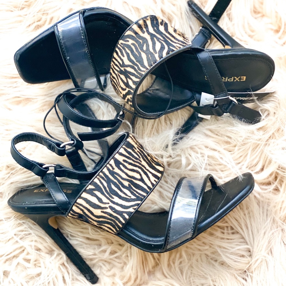 EXPRESS Tiger Print Heels
